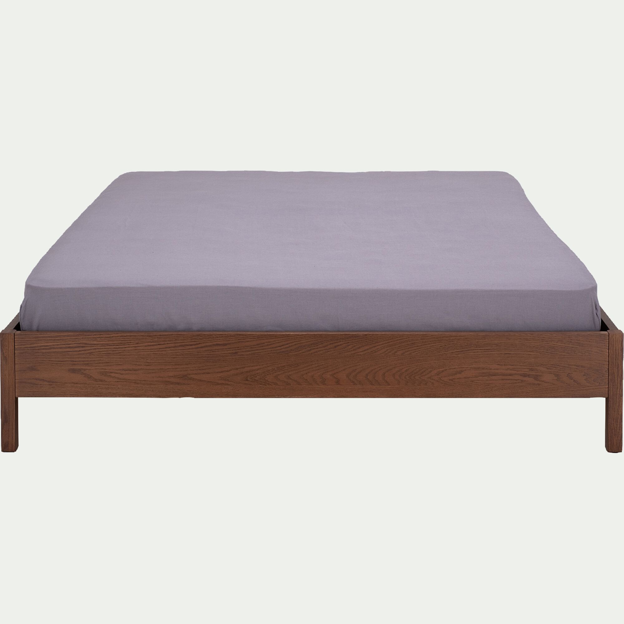 DAVI - Lit 2 places en bois 160x200cm - bois foncé