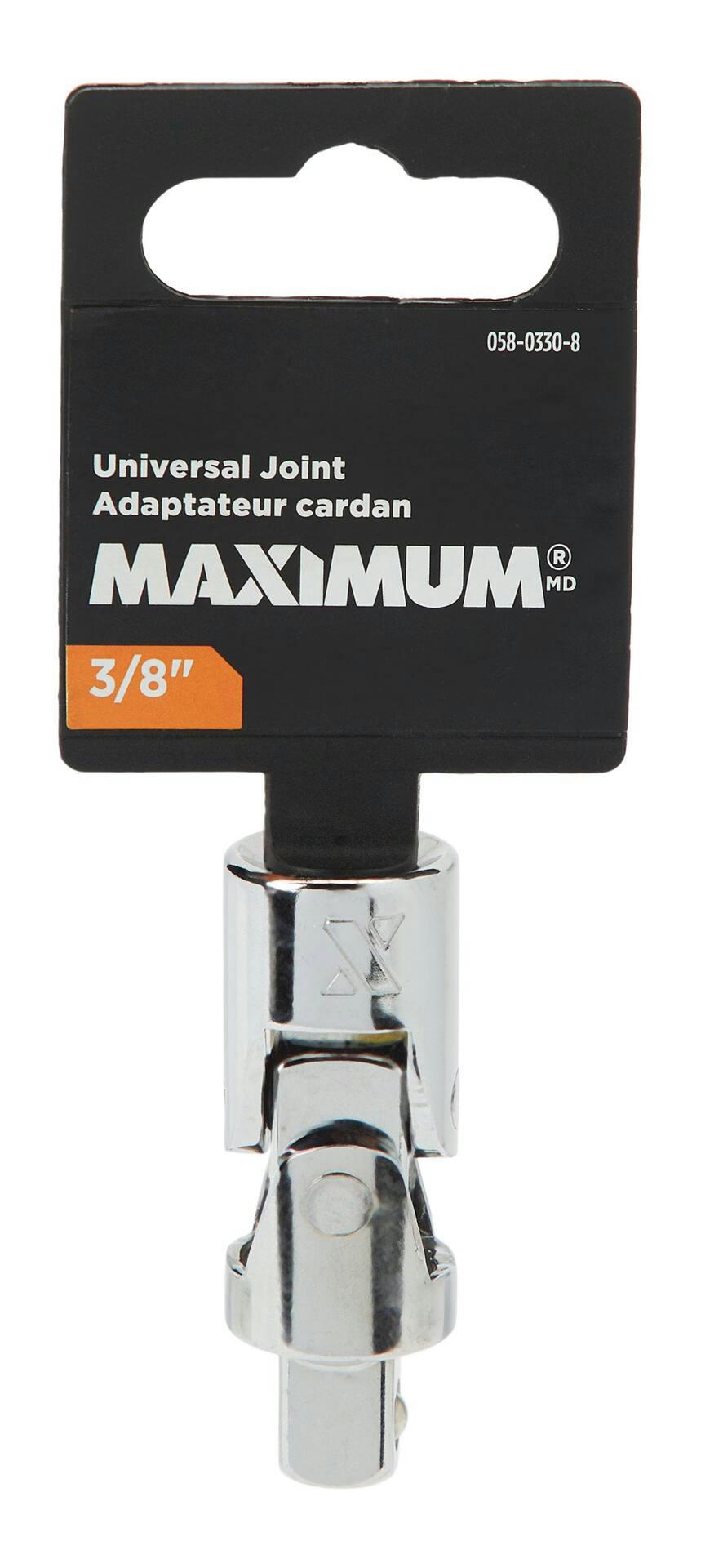 MAXIMUM 3/8-in Drive Universal Joint Socket, CRV, Nickel-Chrome Plating