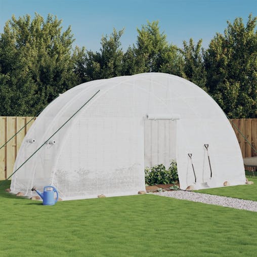 NNEVL Greenhouse with Steel Frame White 12 m&sup2; 6x2x2.85 m