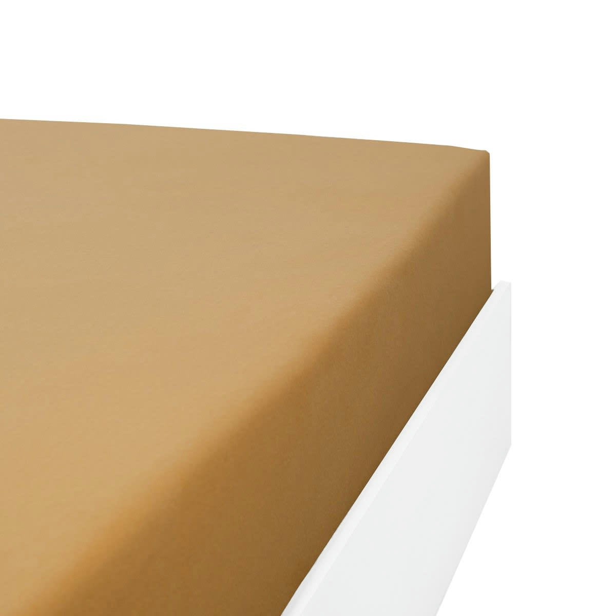 TOUDOUX - Drap housse flanelle en Molleton Cappuccino 160x200 cm