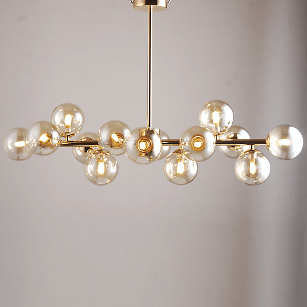 Lustre design doré chaleureux à 14 sphères - Osanna