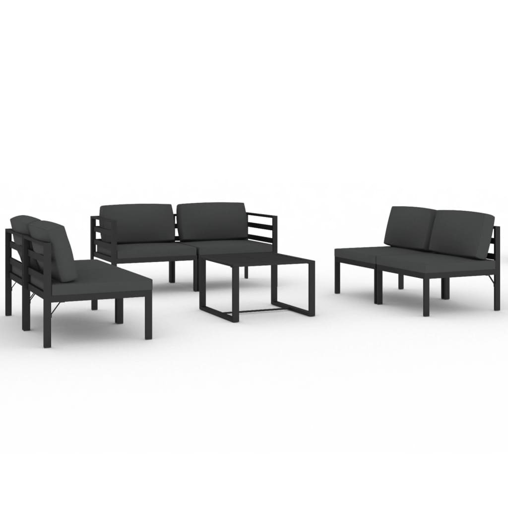 Zestaw wypoczynkowy do ogrodu Antracyt Aluminium 4x sofa środkowa   2x