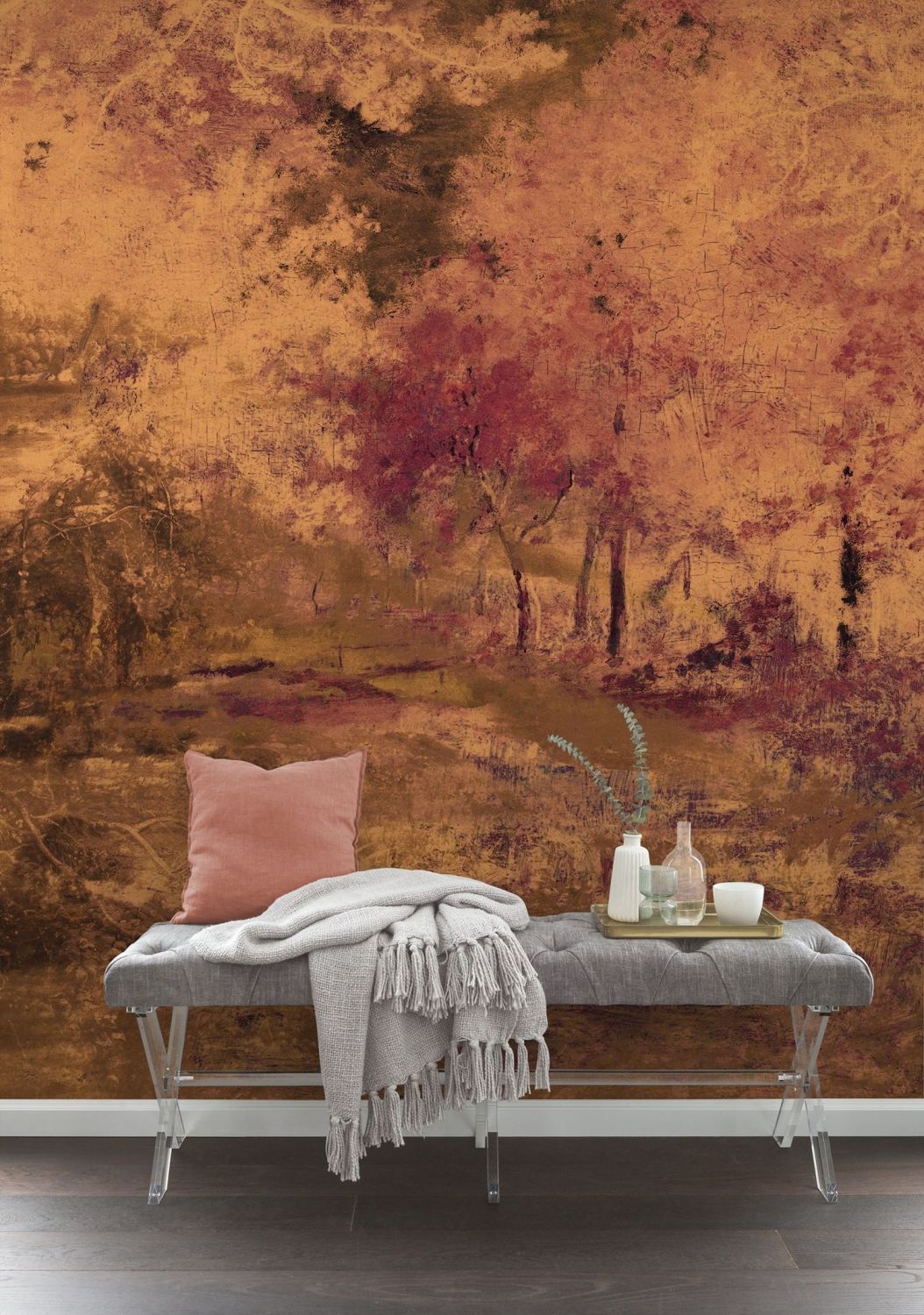 Sanders & Sanders fotobehang herfst warm oranje - 200 x 280 cm - 611977
