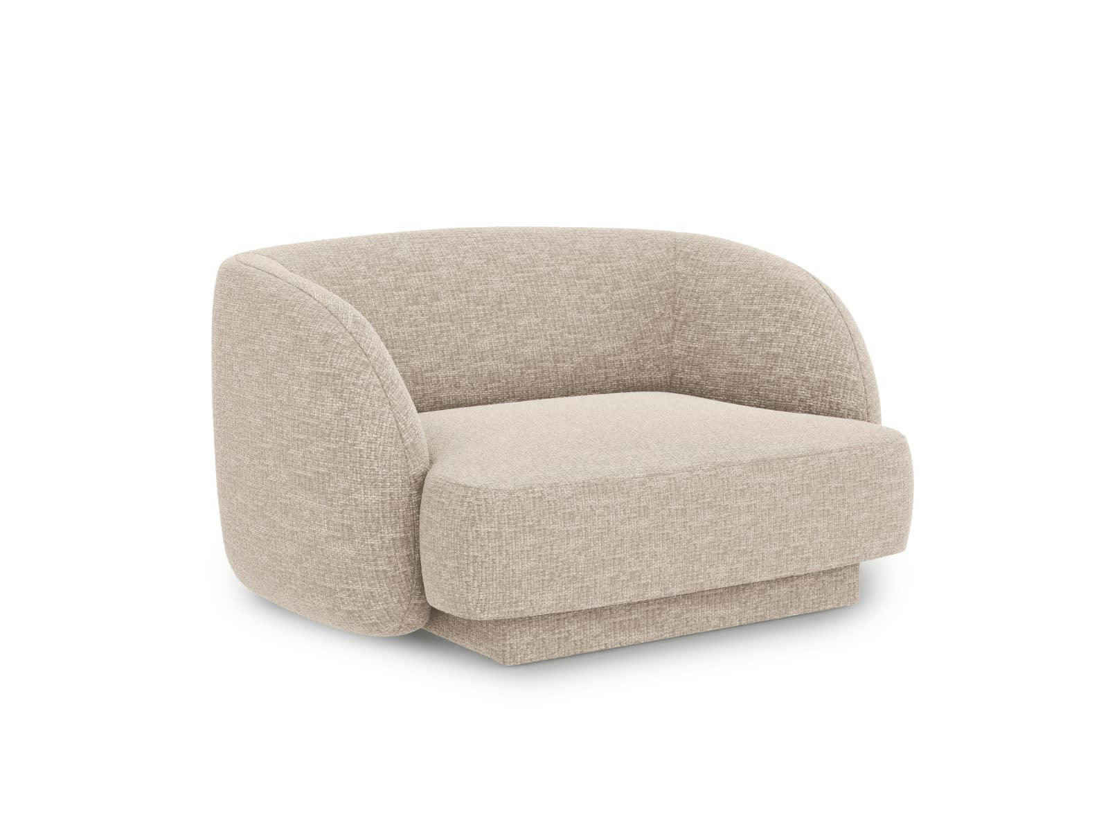 MILEY - Fauteuils en tissu chenille beige