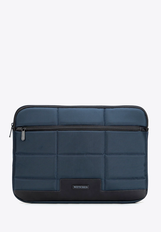 Pikowane etui na laptopa 15,6” granatowo - czarne