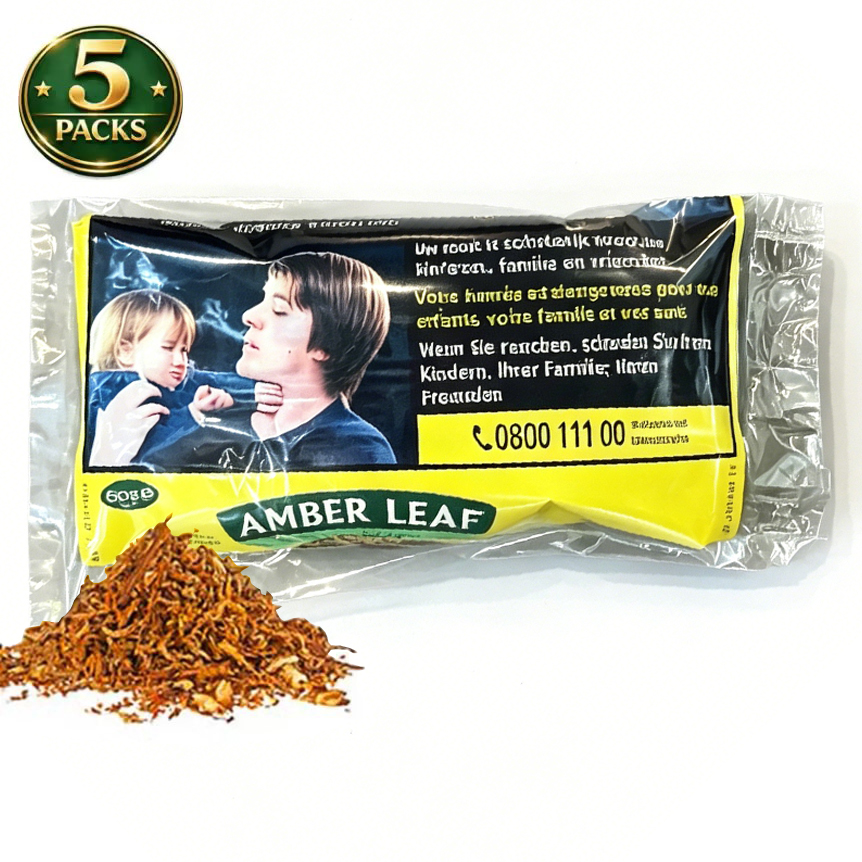 Amber Leaf Hand Rolling Tobacco 50Gx5 Packs（Belgian Version）