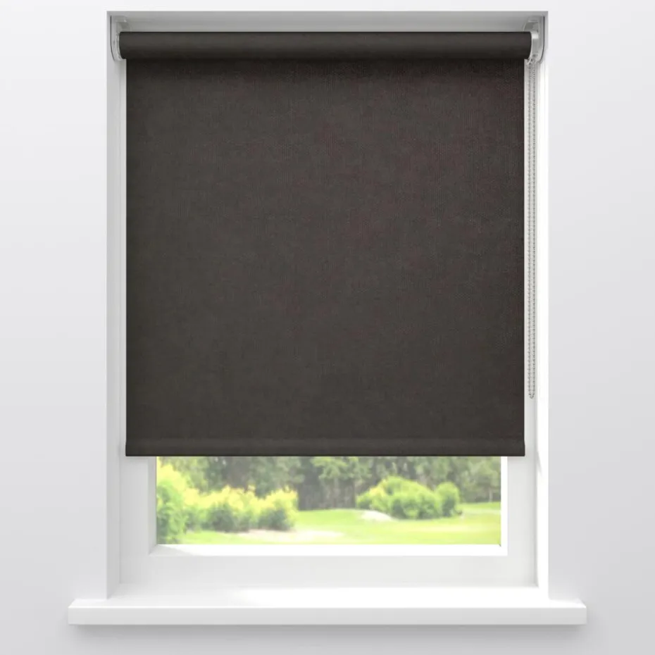 Kwantum Rolgordijnen | Fenstr Rolgordijn Gus Velours  Verduisterend Bruin