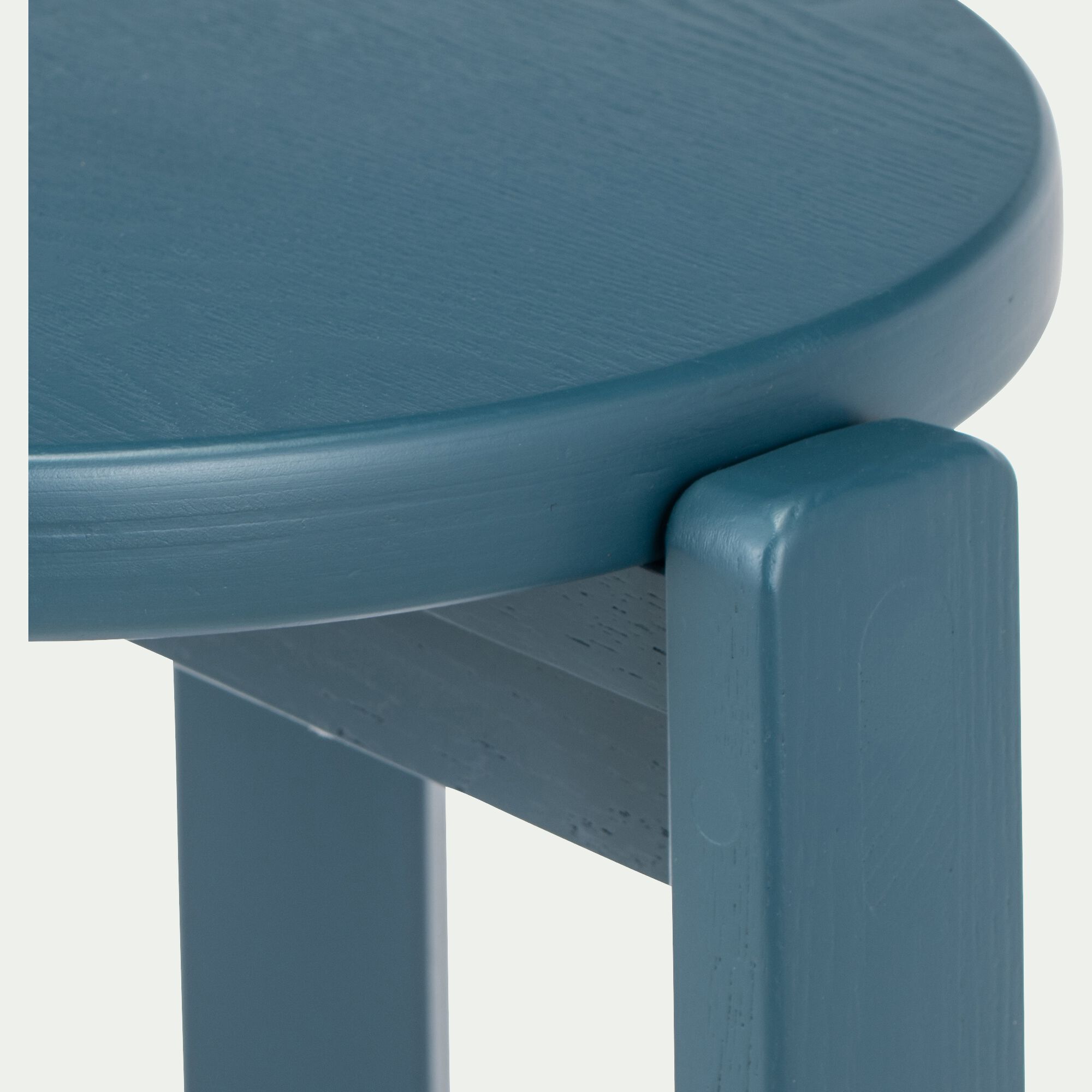 LUNEL - Tabouret bas en bois de frêne H45cm - bleu figuerolles