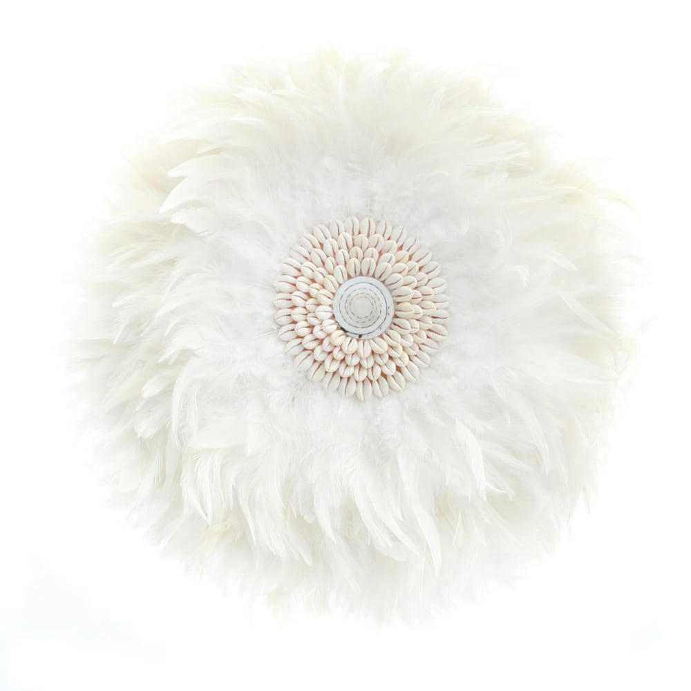 COASTAL JUJU - Décoration murale en plumes blanches 50x50