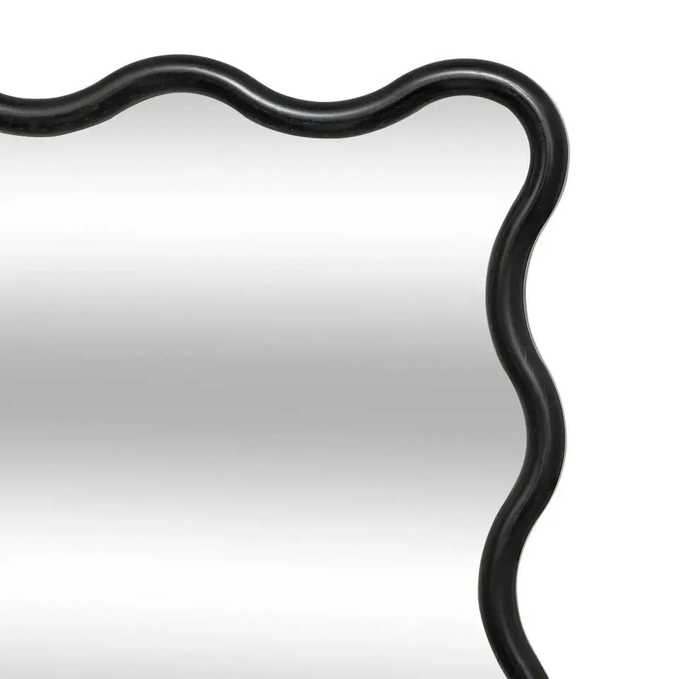 Atmosphera Wandspiegel Waves - zwart - 89 x 59 cm - kunststof