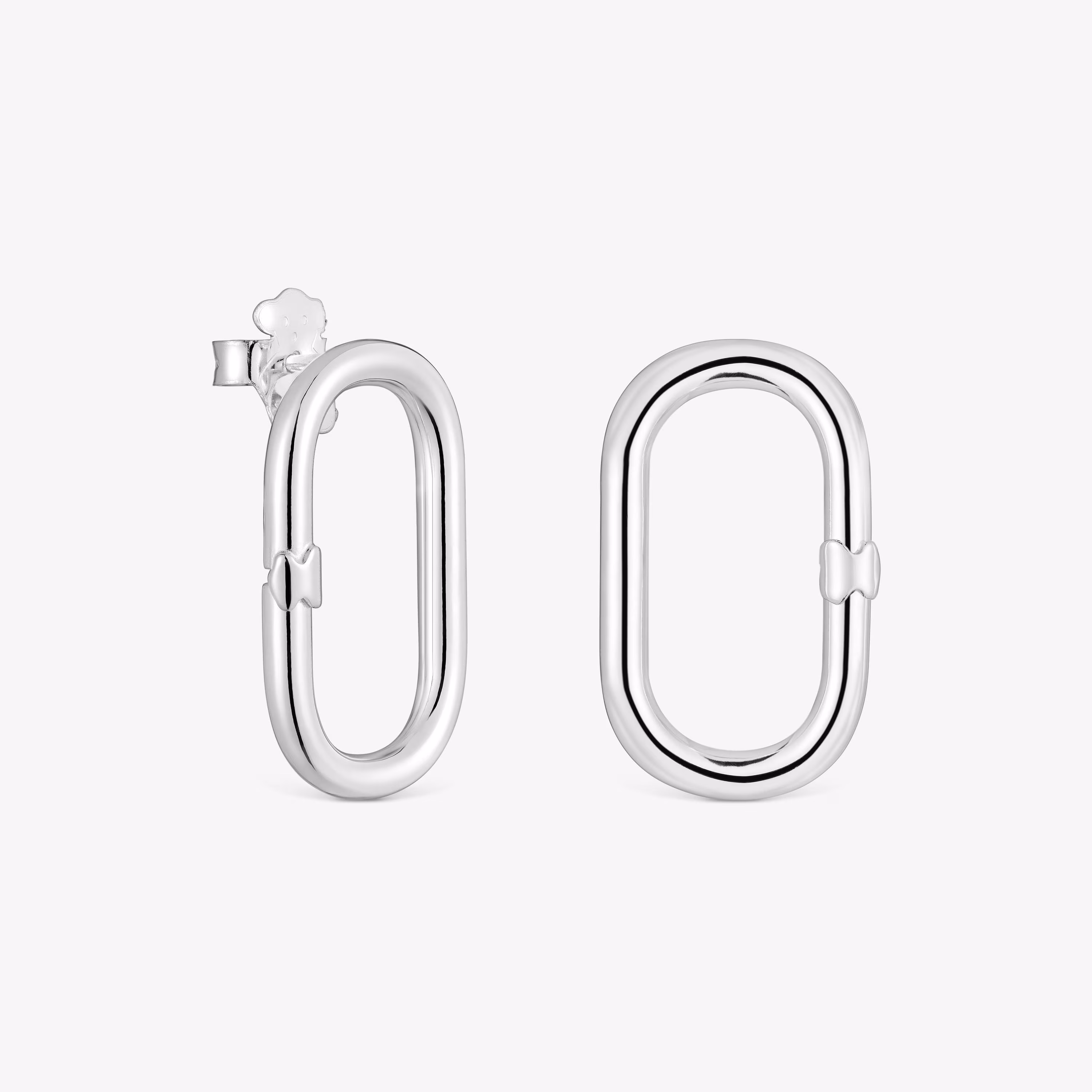 Pendientes cortos de plata Hold Oval