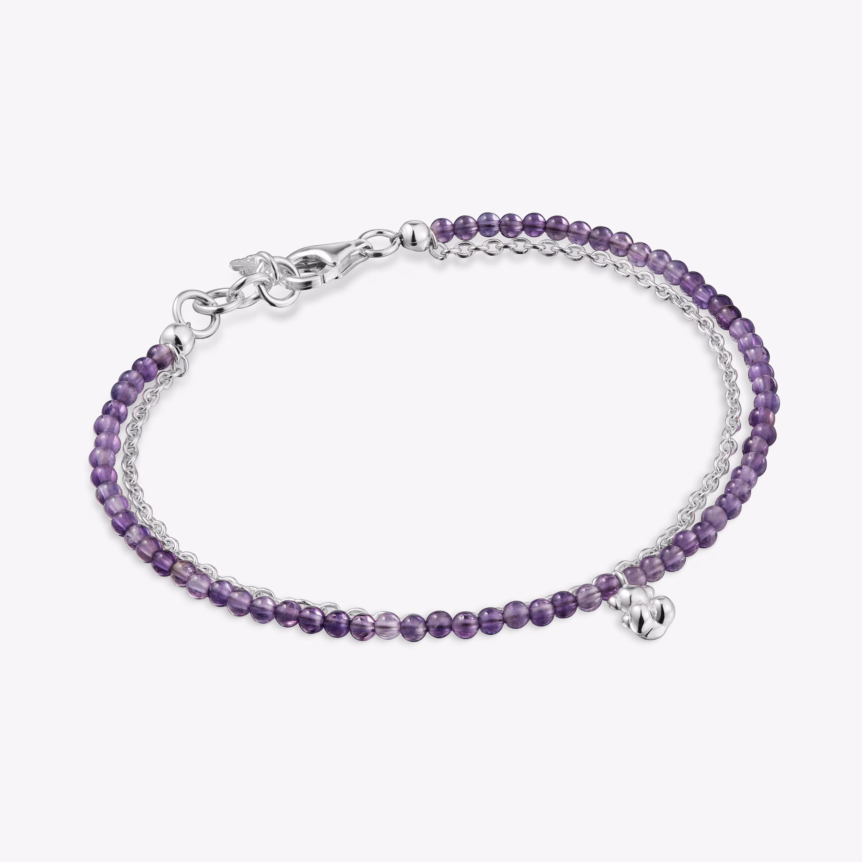 Pulsera de plata y amatista Bold Bear