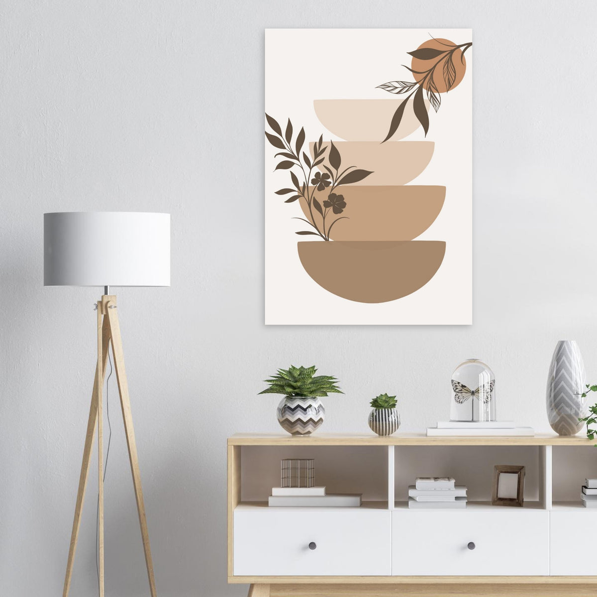 Artfulprints Poster Boho – Botanical stack  - 70x100 cm - Bruin