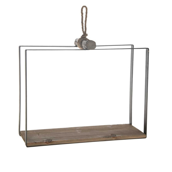 Półka wisząca metalowa Vintage 39x29 cm czarna