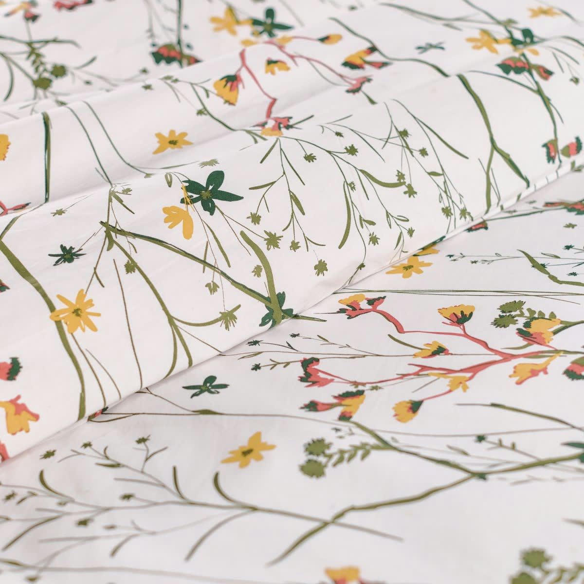 SUNSHINE ALIZE - Parure de lit imprimé en coton blanc 220x240