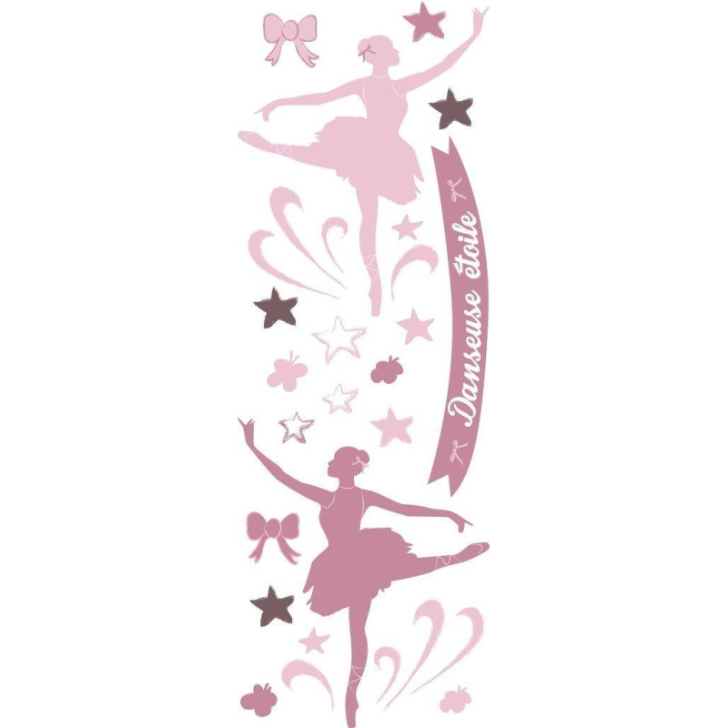 Planche de stickers Danseuse Etoile 24 x 68 cm