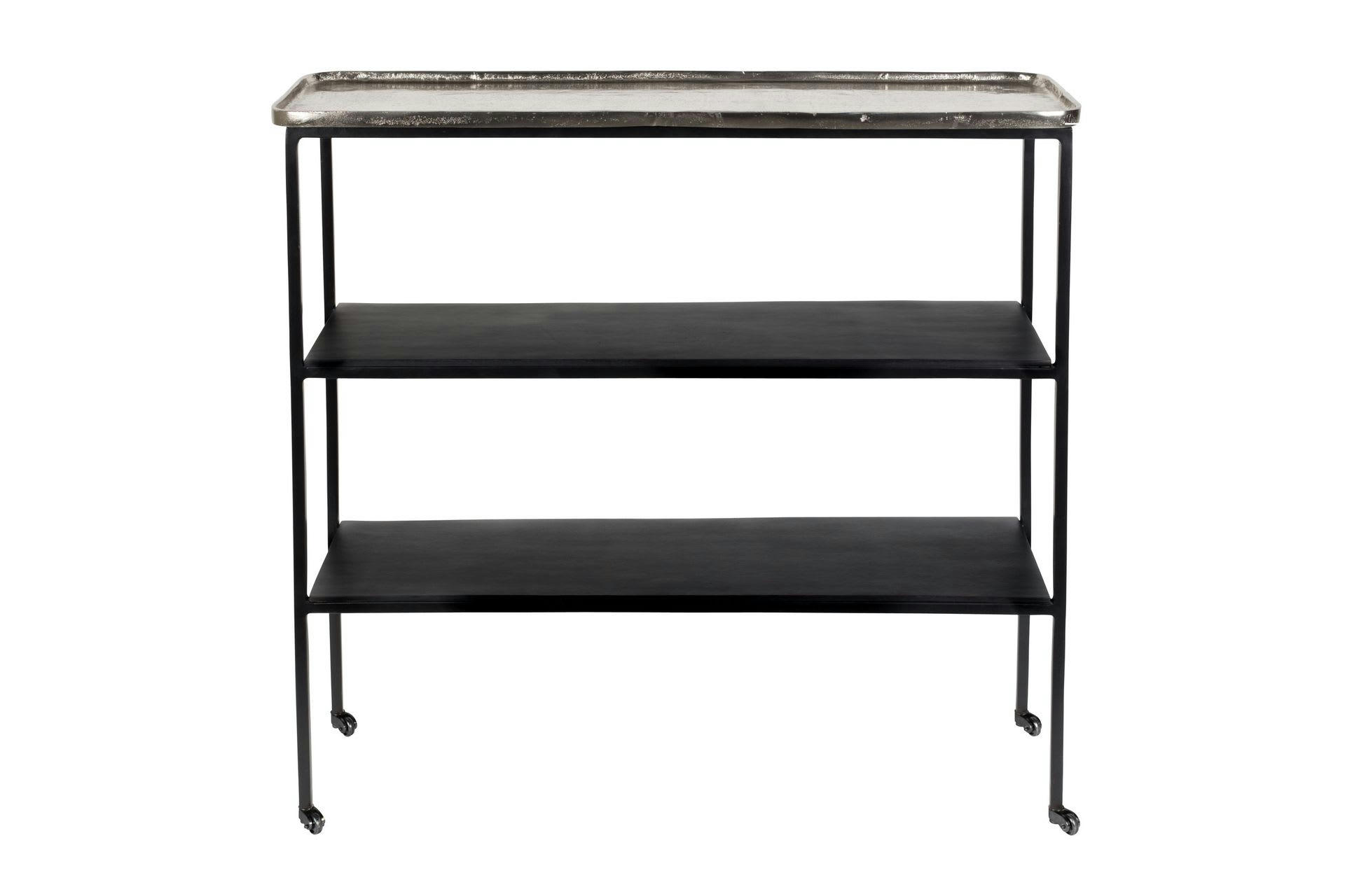 GUSTO - Console 3 plateau en aluminium gris