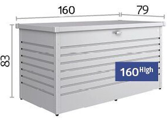 Coffre de jardin métal Biohort T160HIGH gris blanc 830L