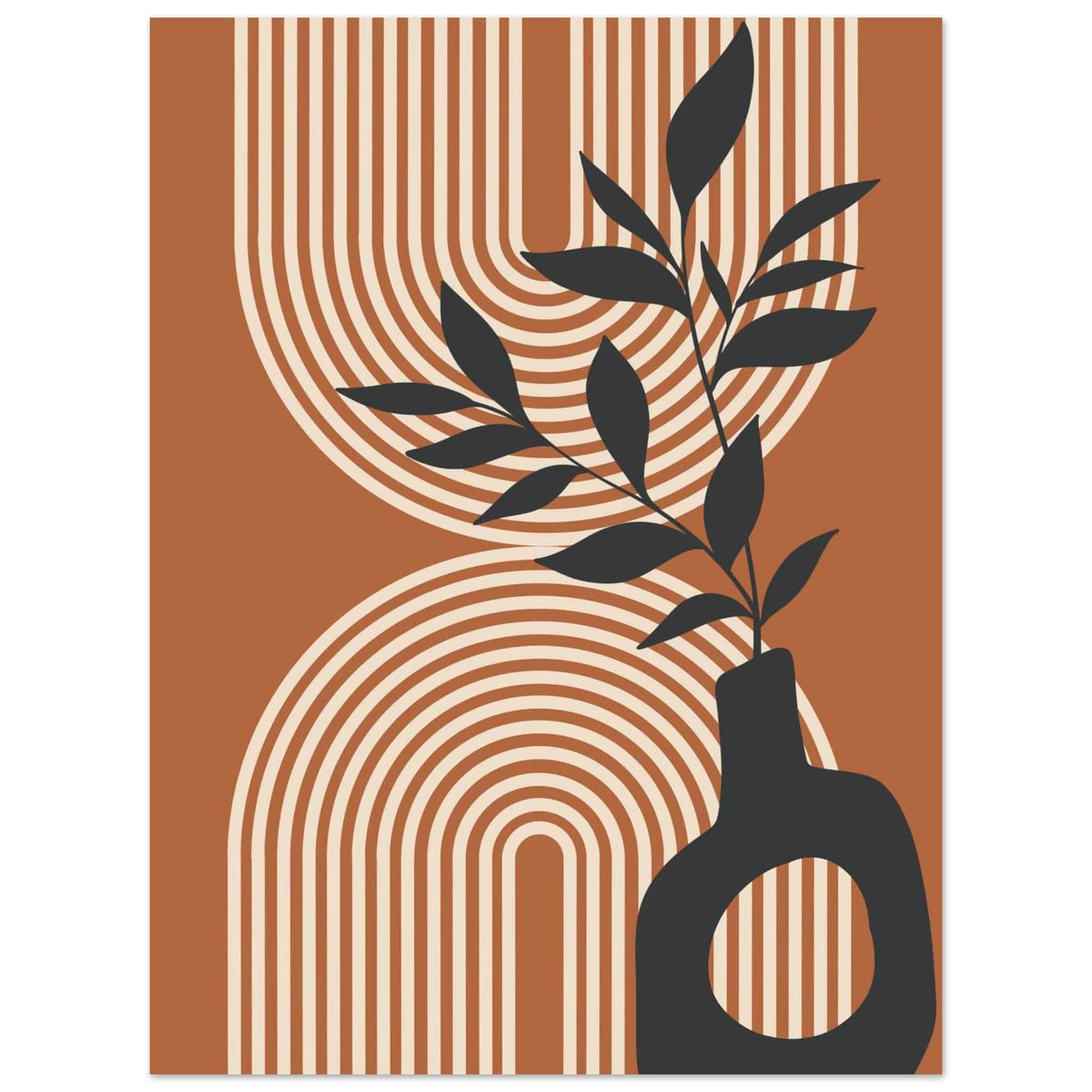 Artfulprints Poster Boho – Arched still life  - 30x40 cm - Terracotta