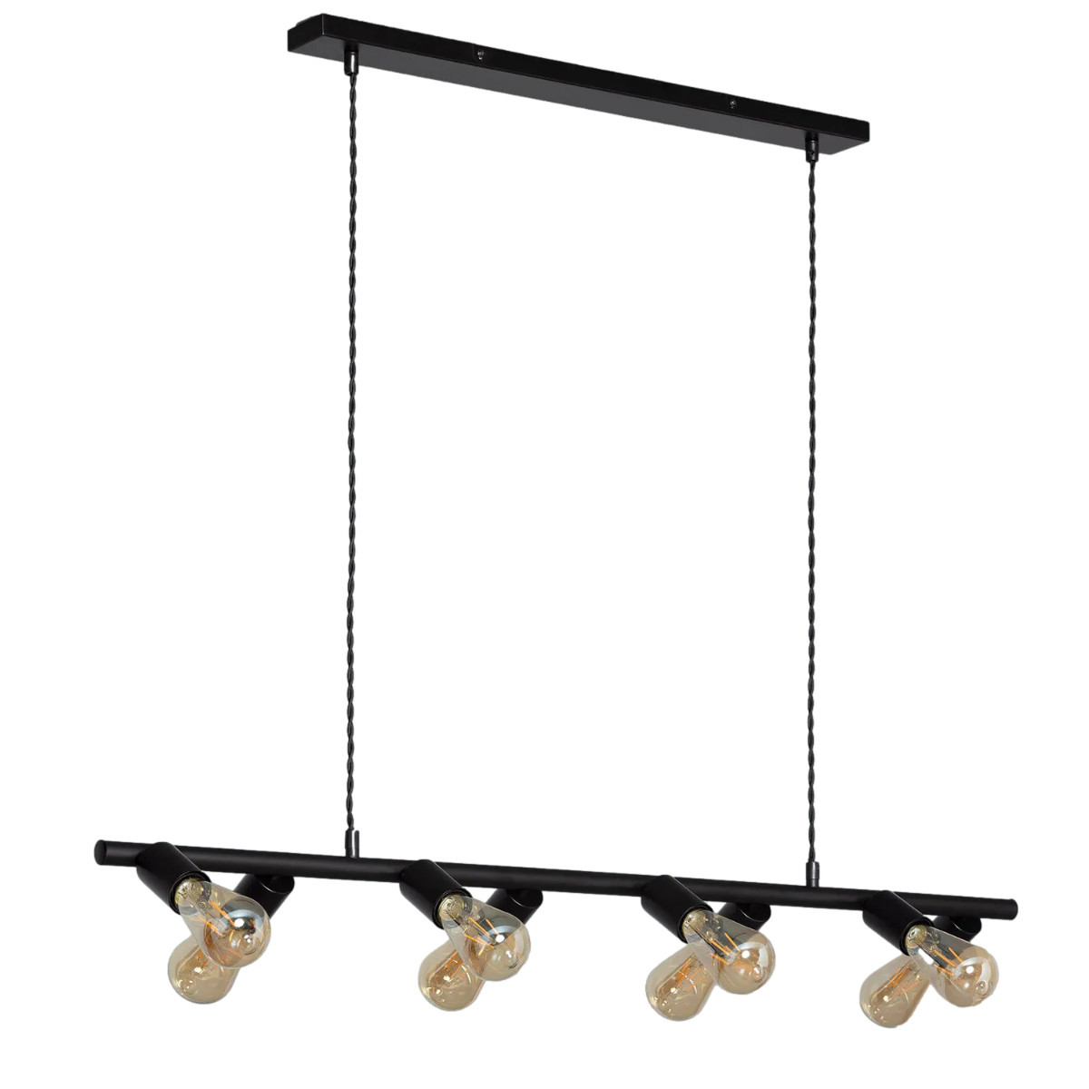 Lampa wisząca czarna Retro 8xE27x40W wym: 114x108x19 cm Abruzzo