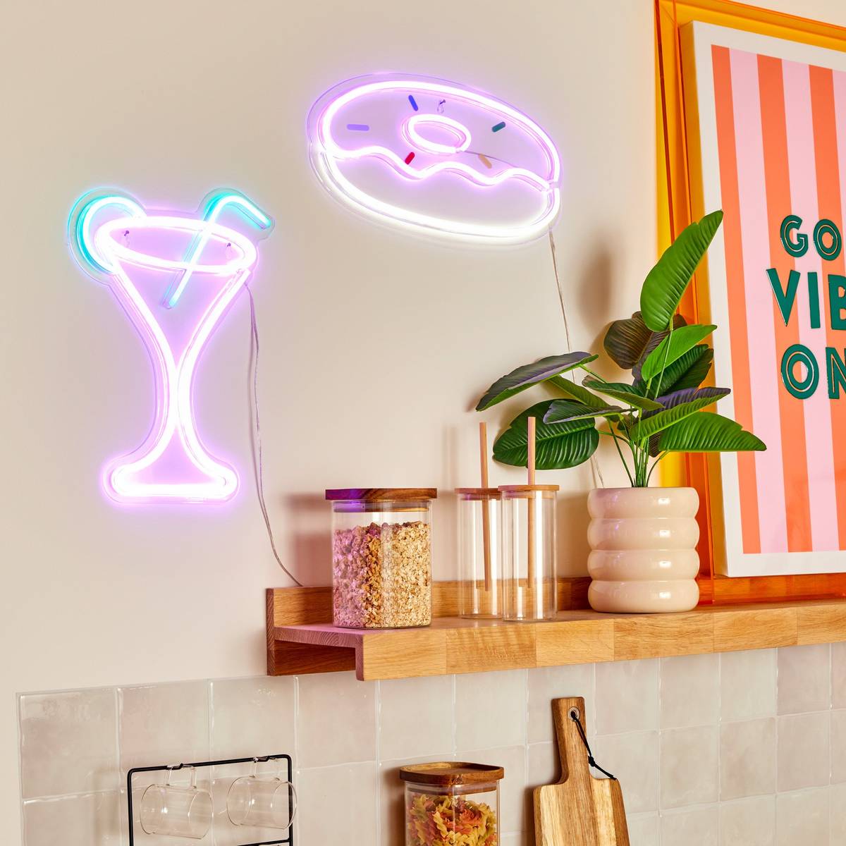 LED Neon "Cocktail" USB, Multicolor, 24.8x1.5 cm