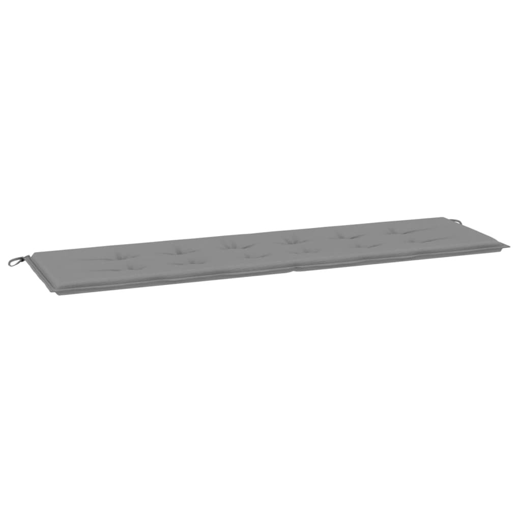 Poduszka na ławkę Szary 180 x 50 x 3 cm Tkanina vidaXL