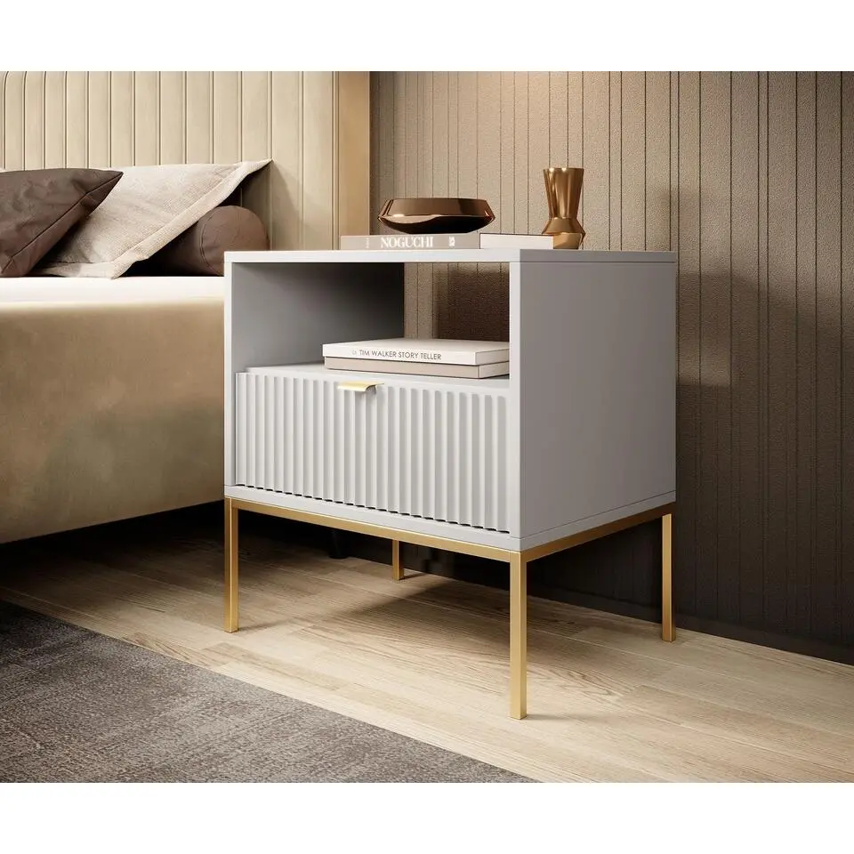 Meubella - Nachtkastje Navil 2 - Wit - 54 cm