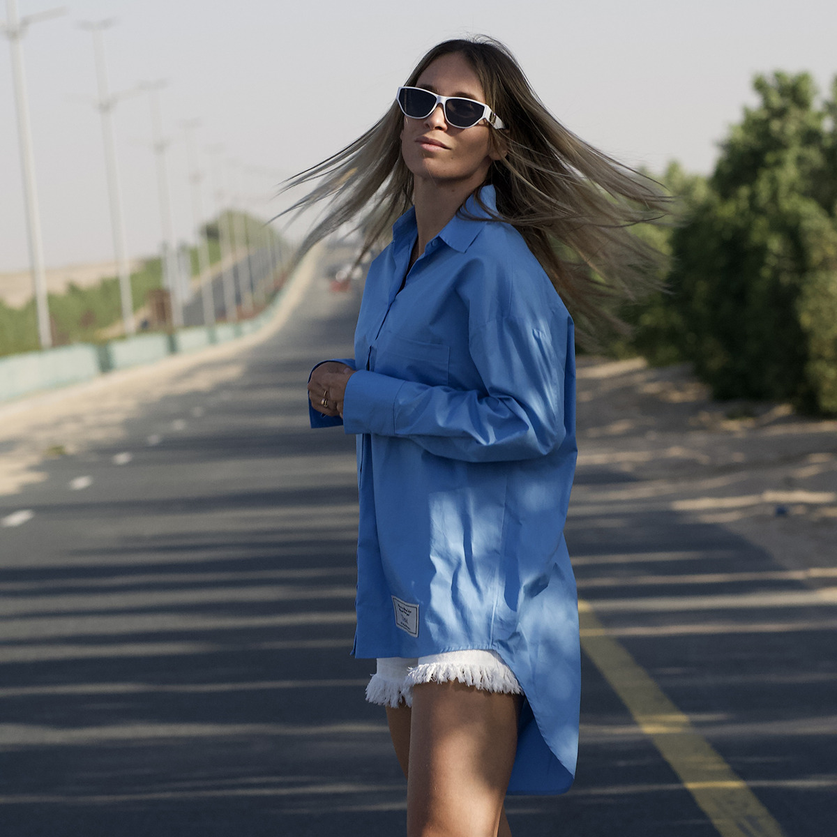 THEAD. - KYLIE OVERSIZE SHIRT - Blue