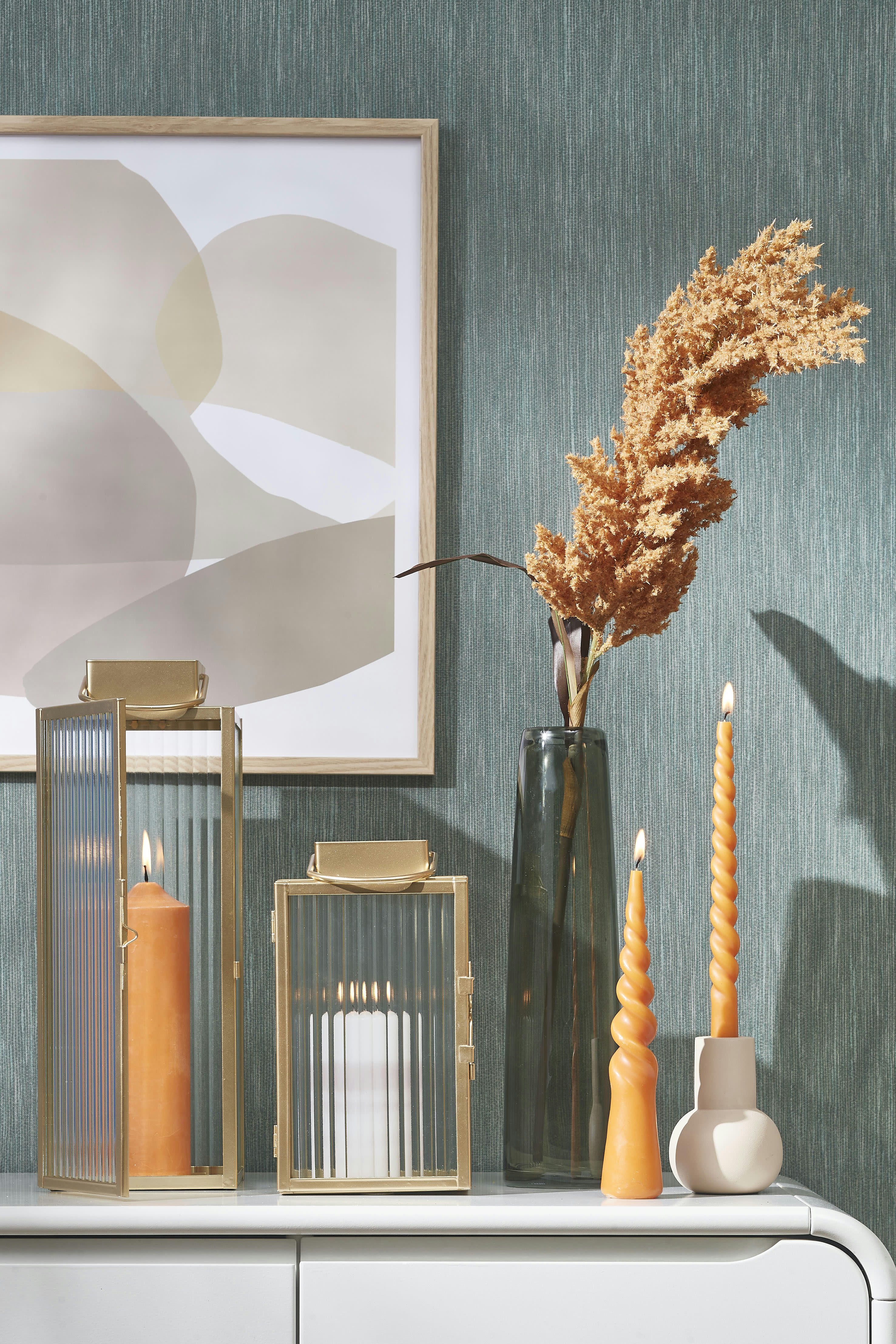 XANDRA - Vase a fleur en verre vert H37.5