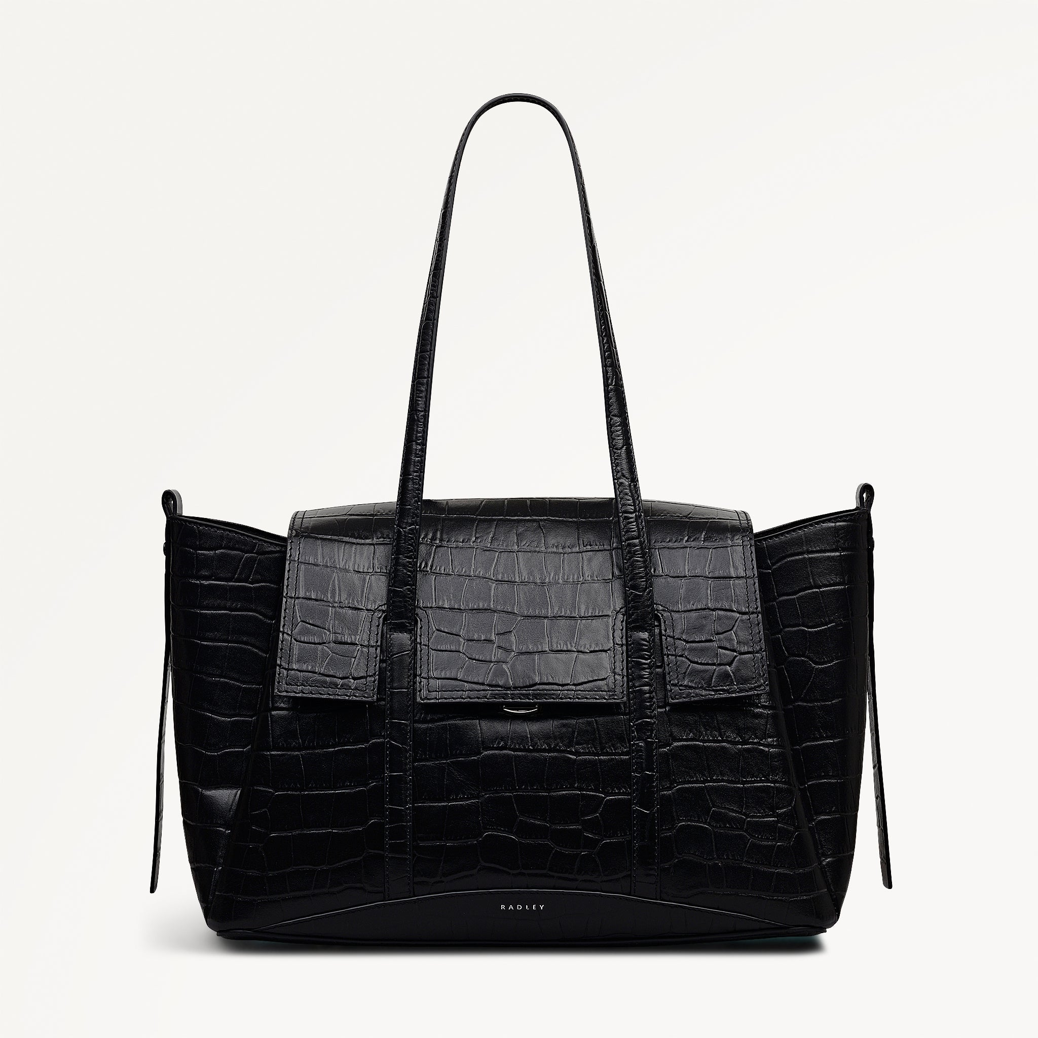 The Chancery - Faux Croc Medium Flapover Shoulder Bag - RHE31504