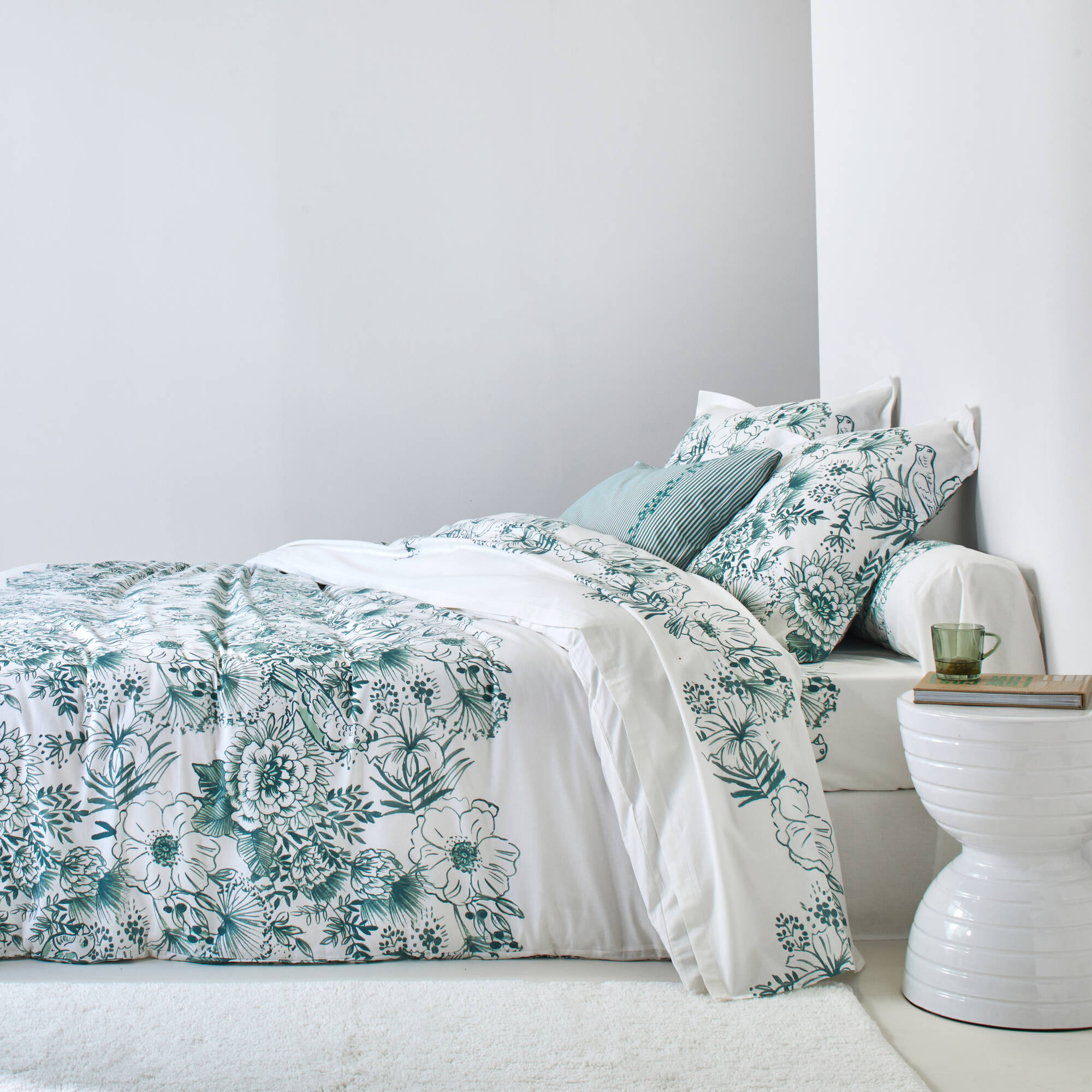 Linge de lit Lydia en coton imprimé
