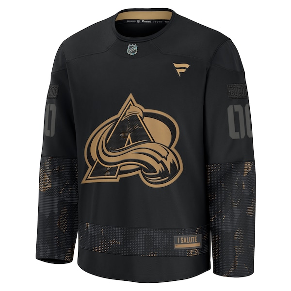 Colorado Avalanche  2024 Military Appreciation Personalized Long Sleeve Practice Jersey - Black