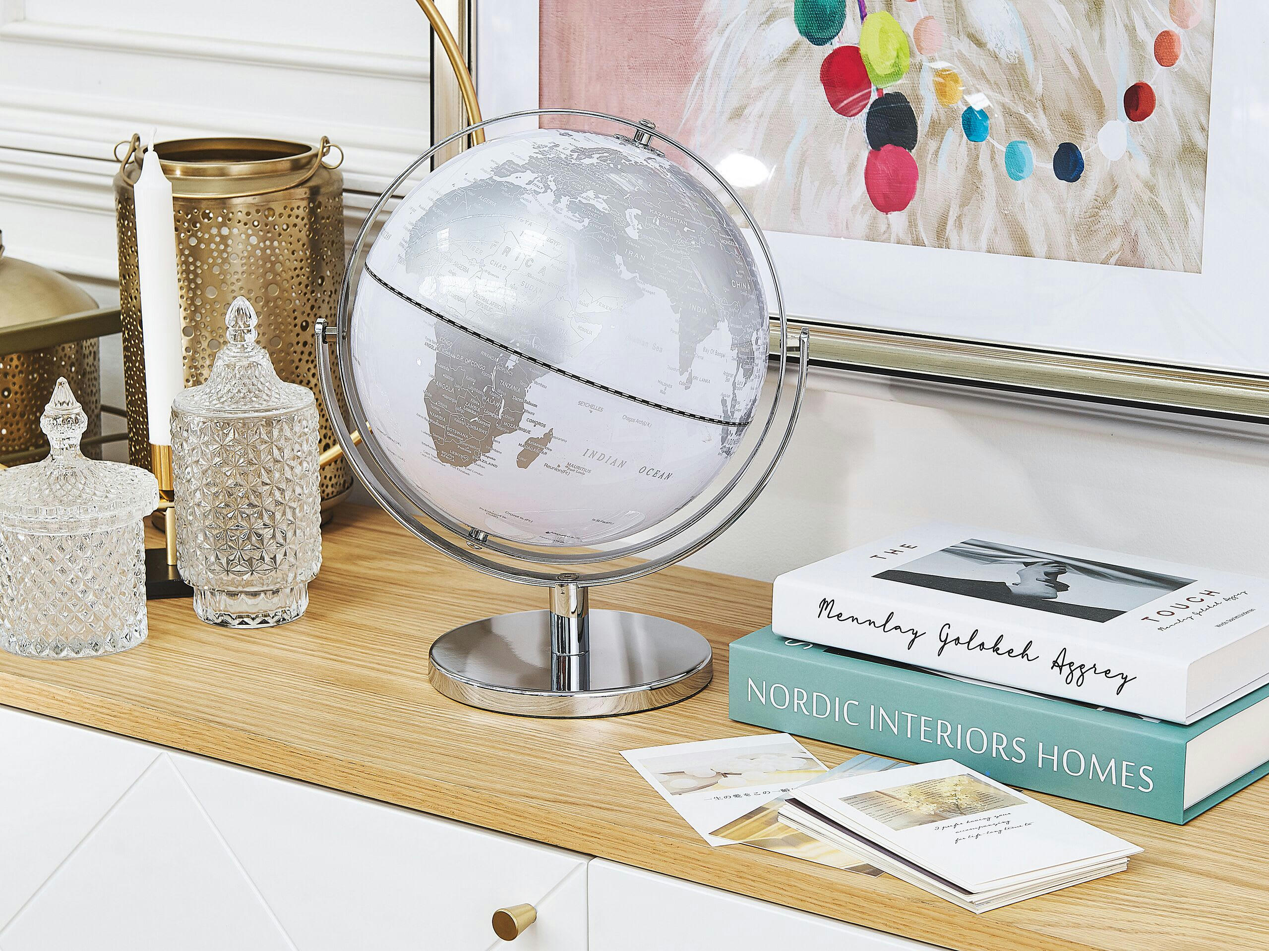 DRAKE - Globe blanc et argenté D27