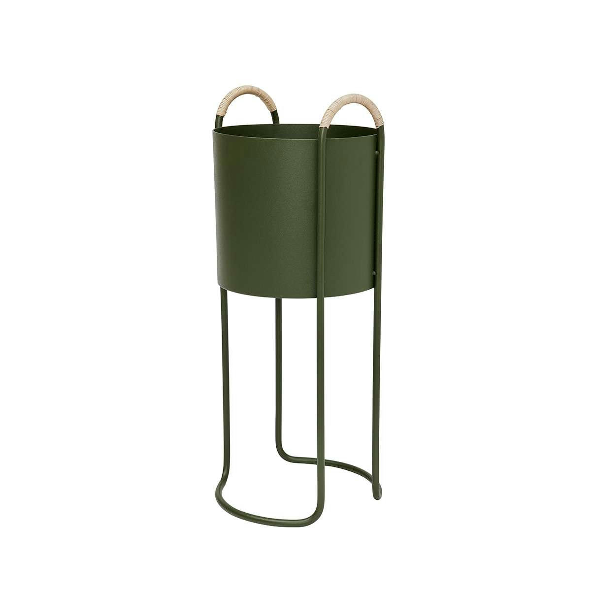 MAKI - Jardinière vert en fer H55x24x22cm