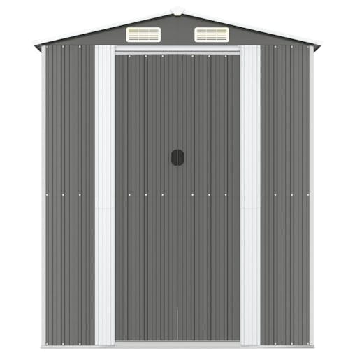 NNEVL Garden Shed Light Grey 192x191x223 cm Galvanised Steel