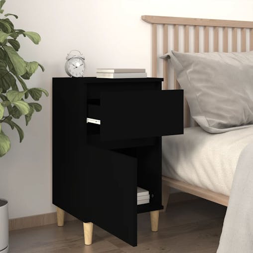 NNEVL Bedside Cabinets 2 pcs Black 40x35x70 cm