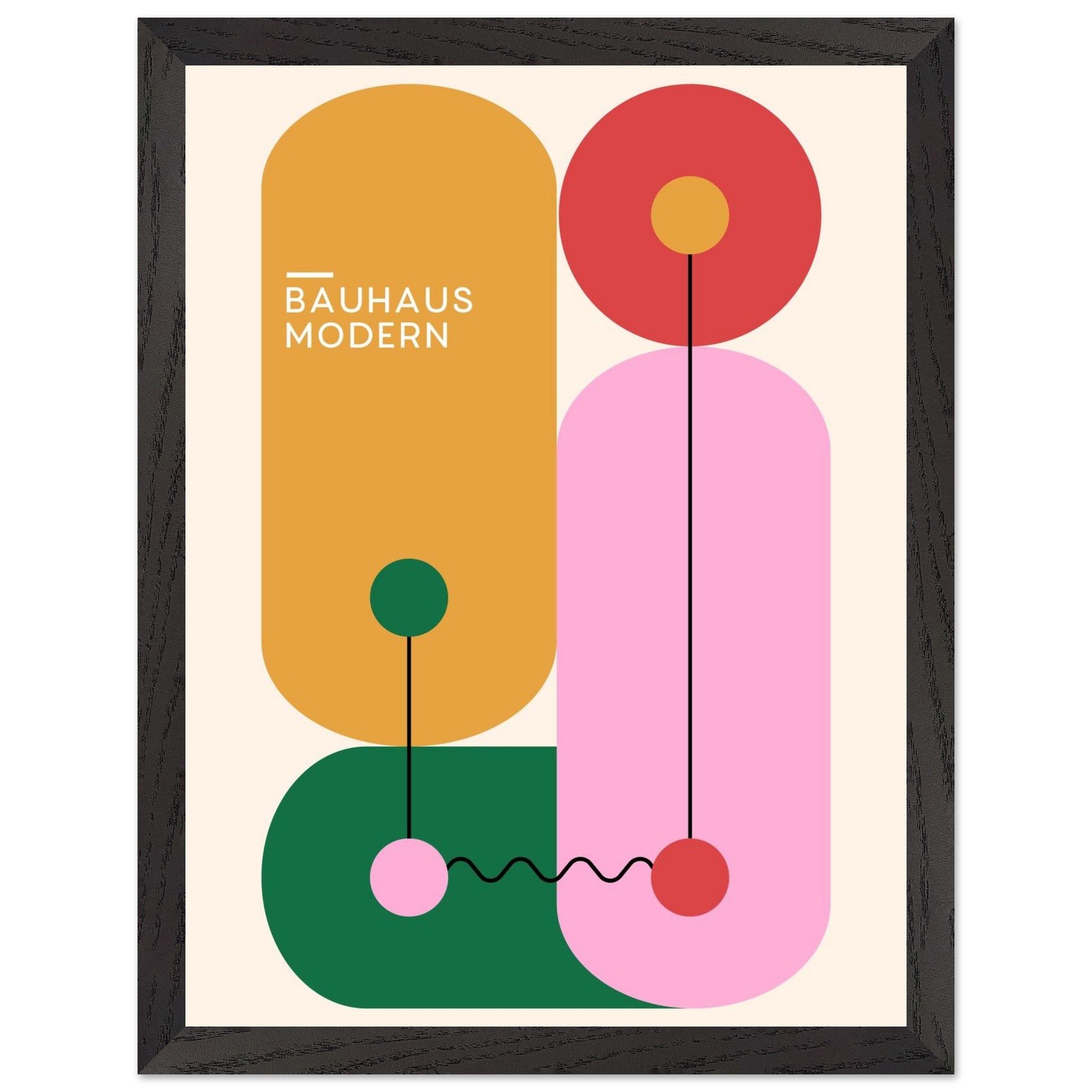 Artfulprints Poster met Lijst Bauhaus - Modern art  - 30x40 cm - Meerkleurig
