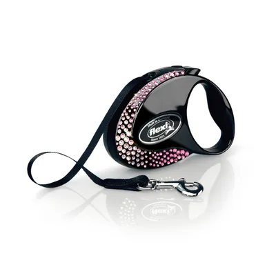 flexi Glam Composition Harness Leash - Black