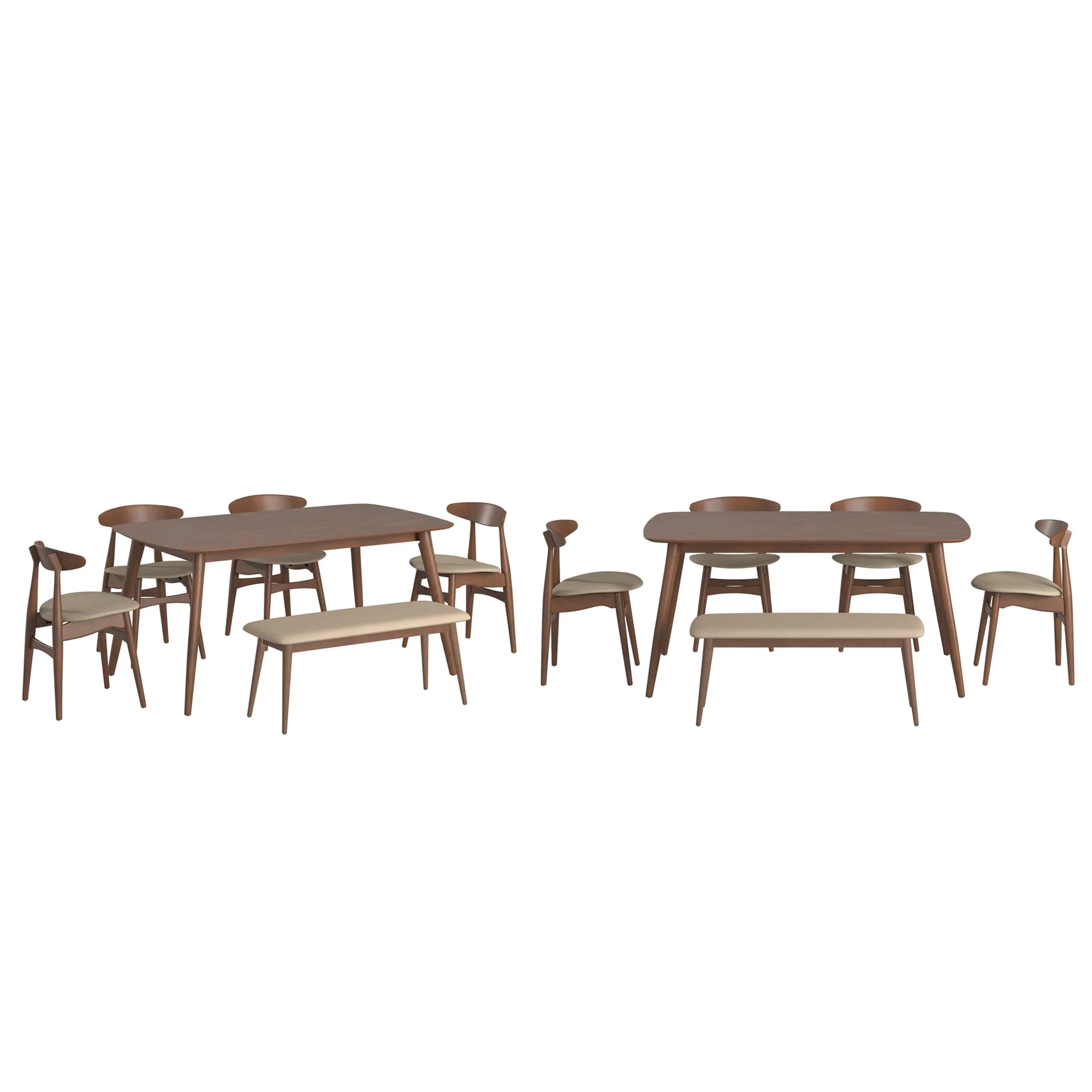 Ribe Mid-Century Modern Tapered Dining Set
