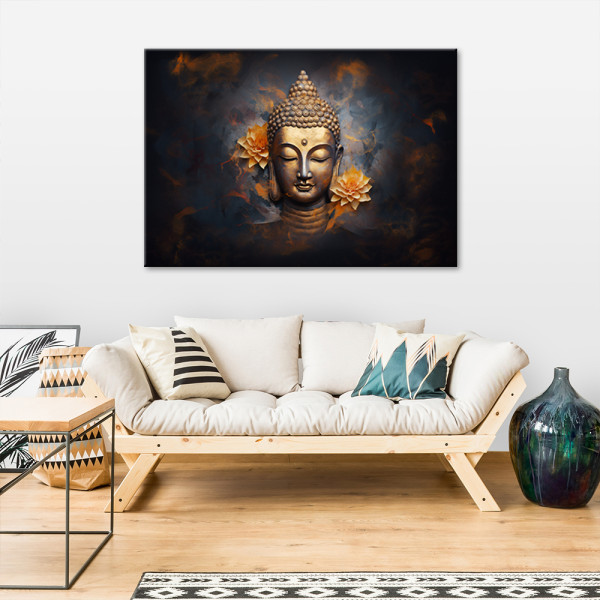 Feeby Obraz na płótnie, Złoty budda abstrakcja 60x40