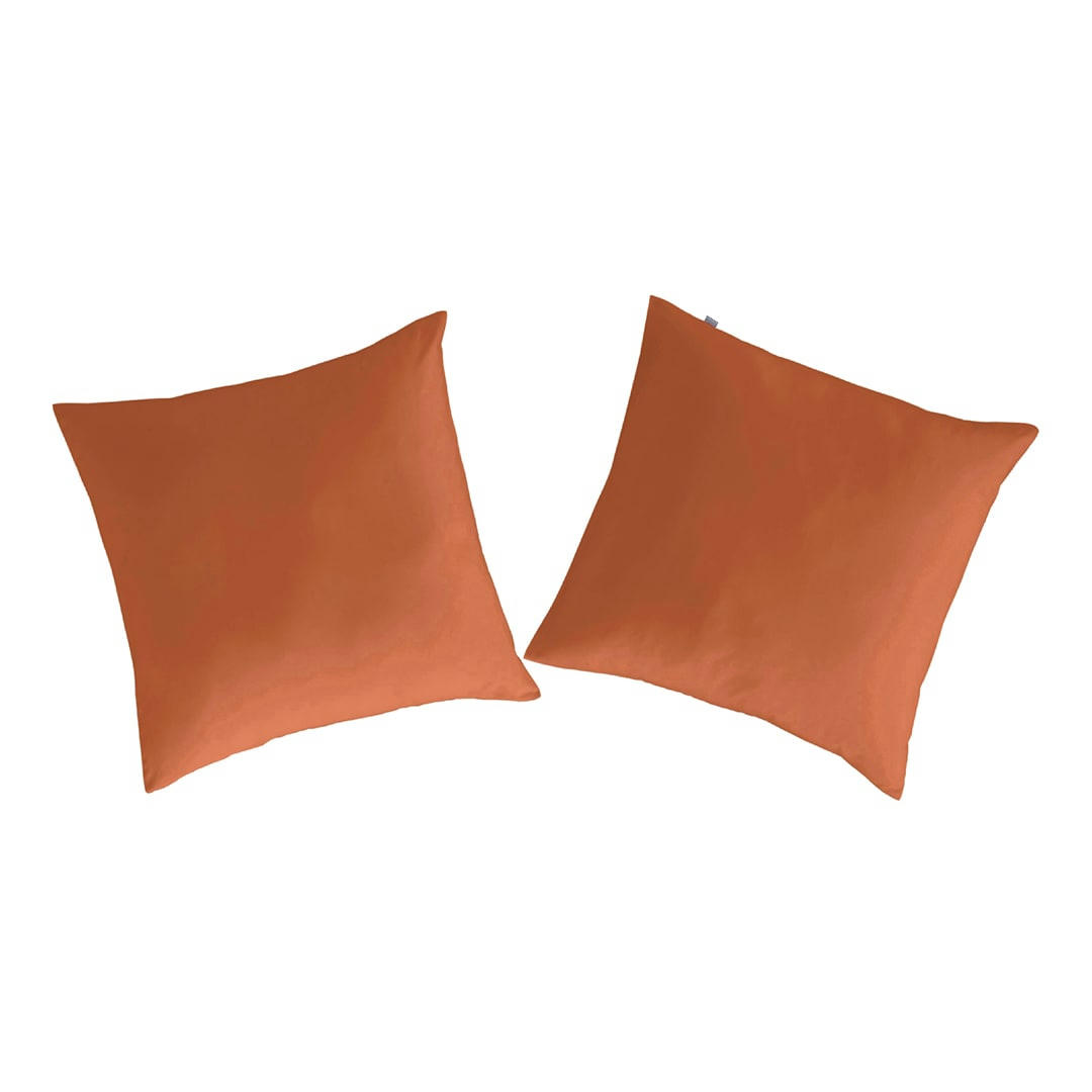 CASUAL TO - 2 Taies d'oreiller en coton  80x80 cm orange foncé