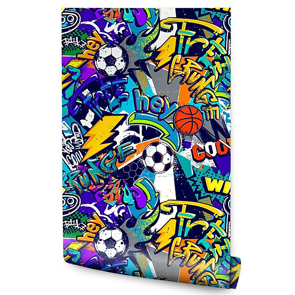 Papier Peint BALLE Graffitis Colorés Pour Chambre D'Enfant