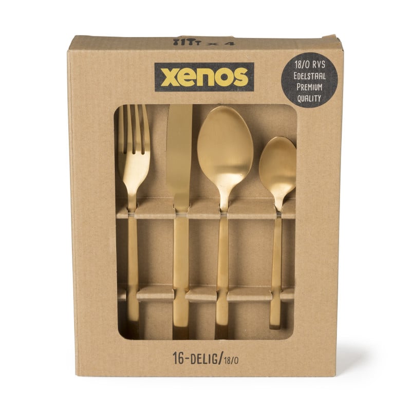 Bestekset - goudkleurig - 16-delig