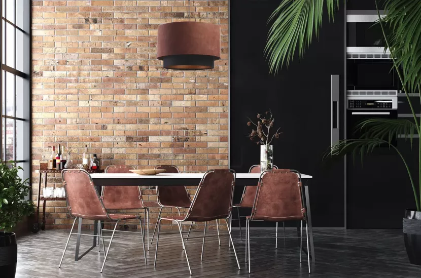 Lampa wisząca DOUBLE ZAMSZ 40 bordowa/czarna