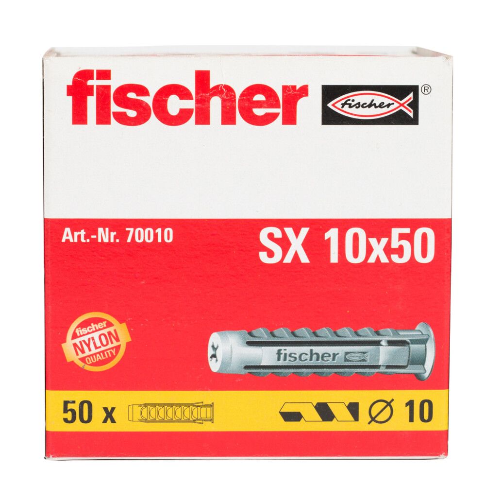 NYLONSPLUGG FISCHER SX 10X50MM 50-PAKK