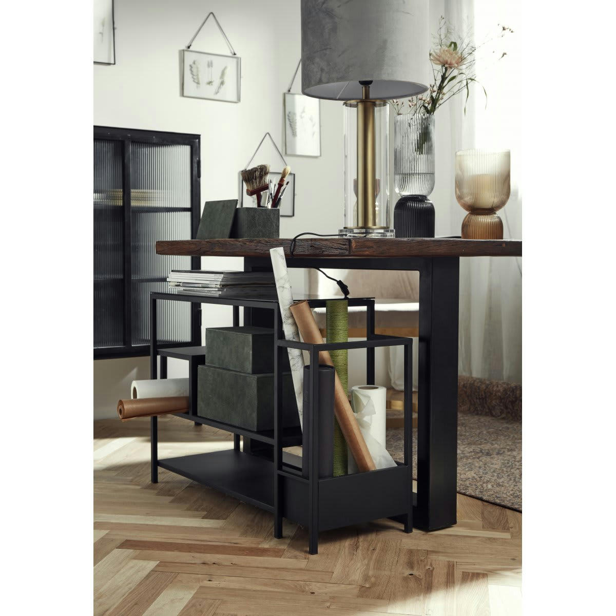 SHOES - Consol multi plateaux en bois noir