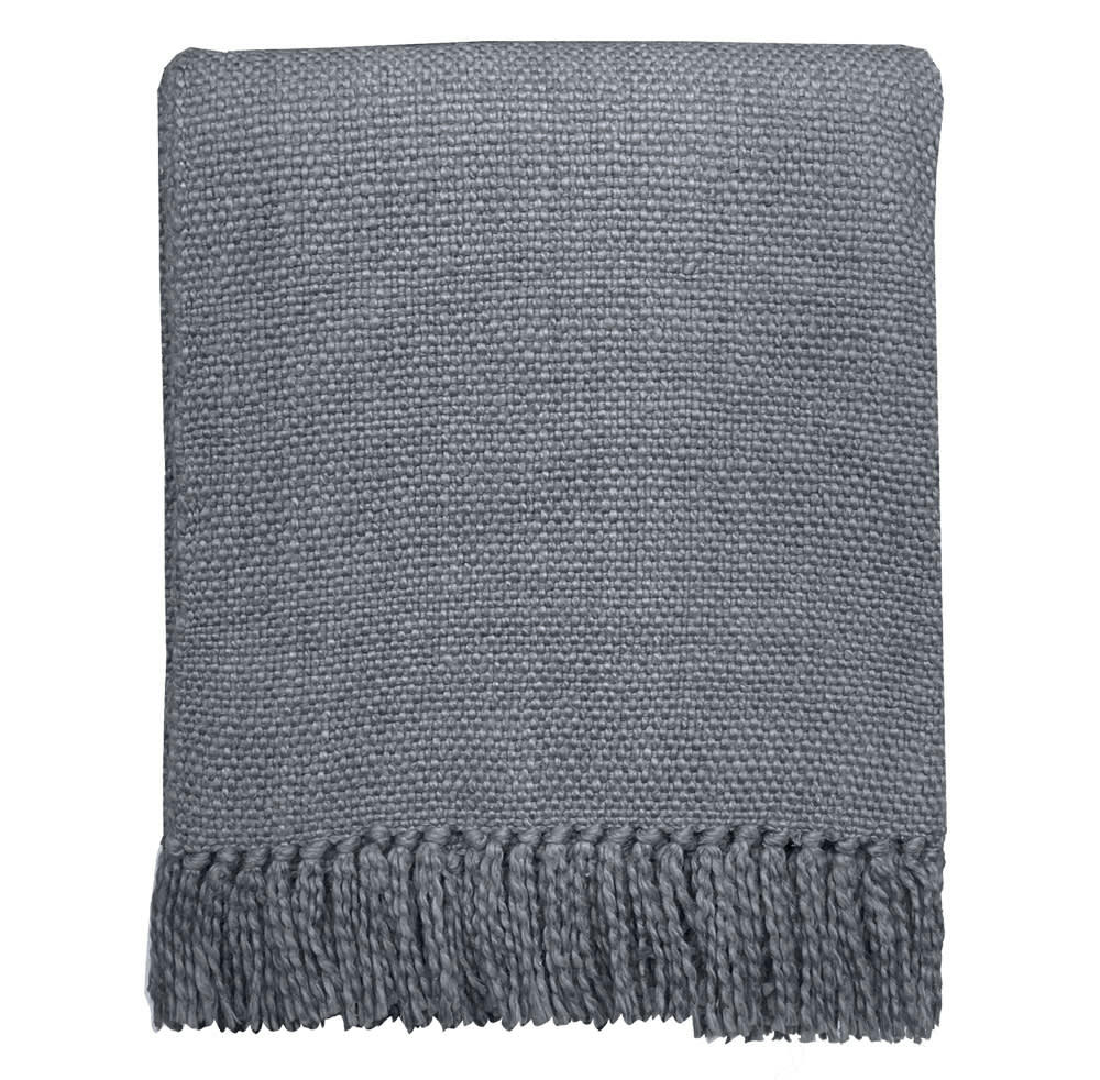 PLAID EN COTON - Plaid en coton gris agate 127x152