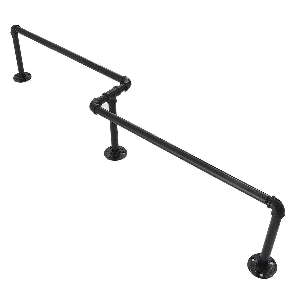 QUVIO Kledingrek wandmontage industrieel - Metaal - Zwart