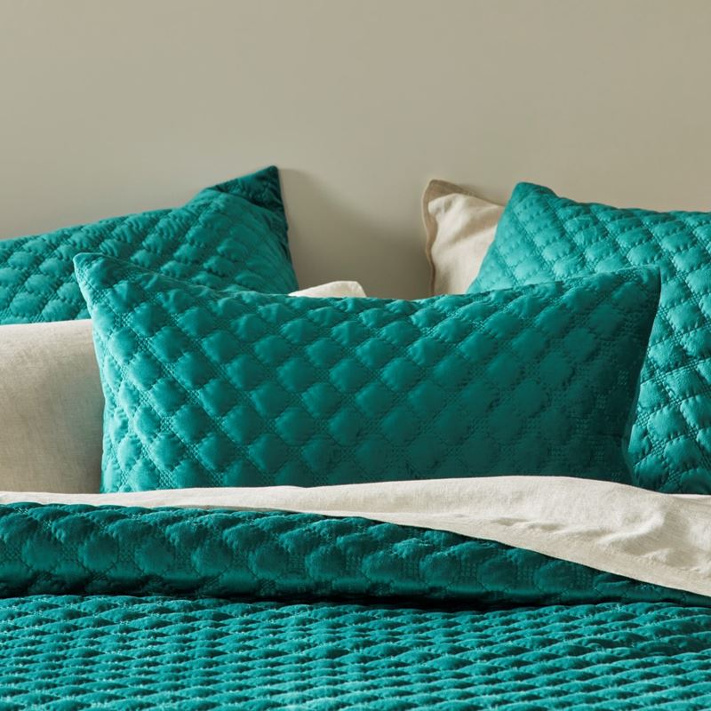 Verona Velvet Quilted Peacock Quilt Cover Separates