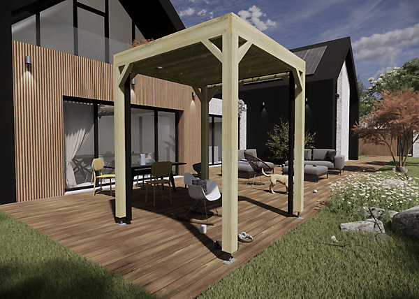 Carport bois - 2m x 2m - indépendante - sens profondeur - livraison comprise